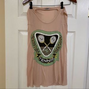 Lauren Moshi tank top with tennis graphic